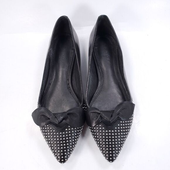 Sandro Pointed Toe Casual Slip On Ballet Flat Womens Size 6 36 Black - Picture 2 of 9